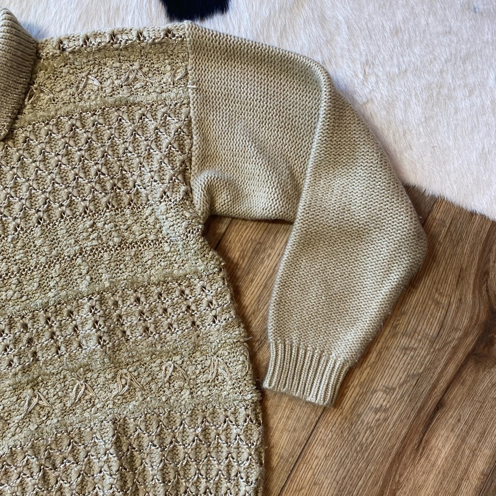 Vintage preppy electric grandpa knit collard pullover sweater - Picture 4 of 9